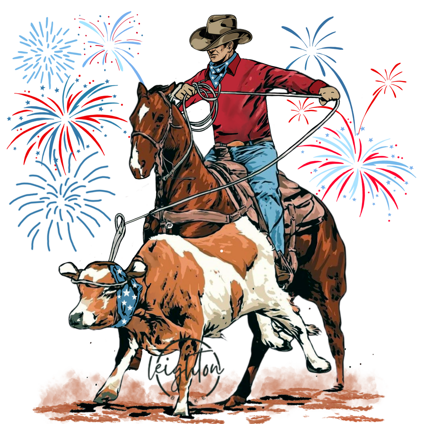 Team Roping Patriotic PNG