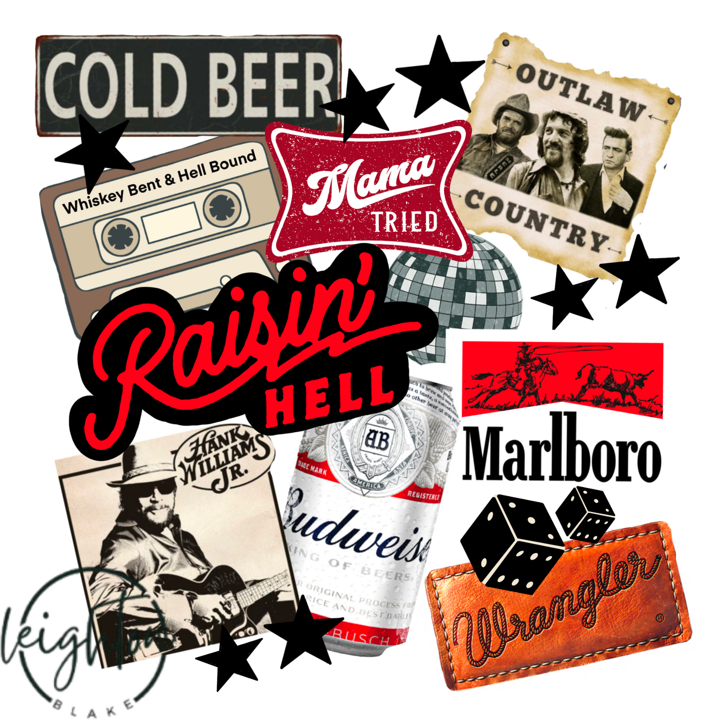 Western Outlaw Collage PNG