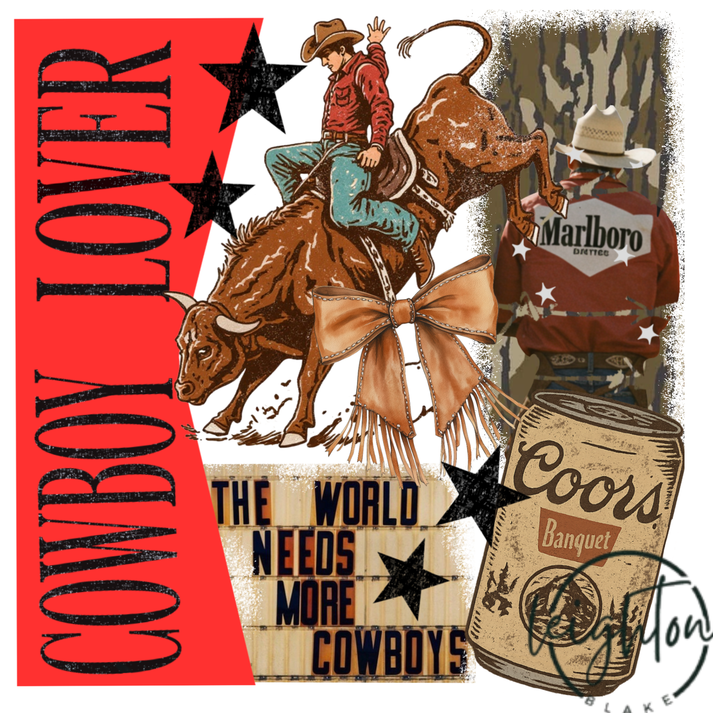 Cowboy Lover Collage PNG