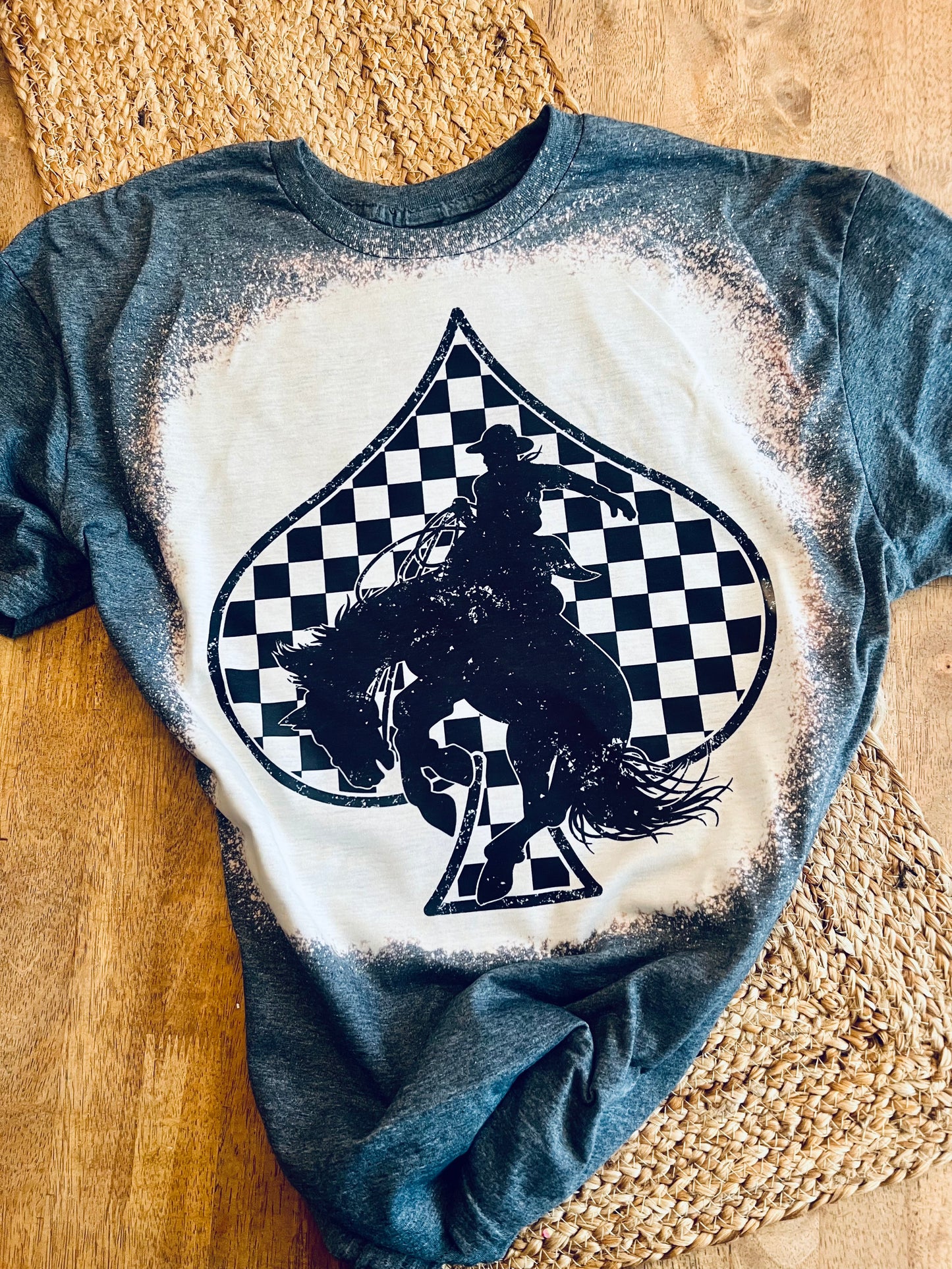 Western Spade Bronco Bleached Tee