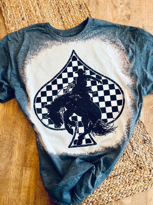 Western Spade Bronco Bleached Tee