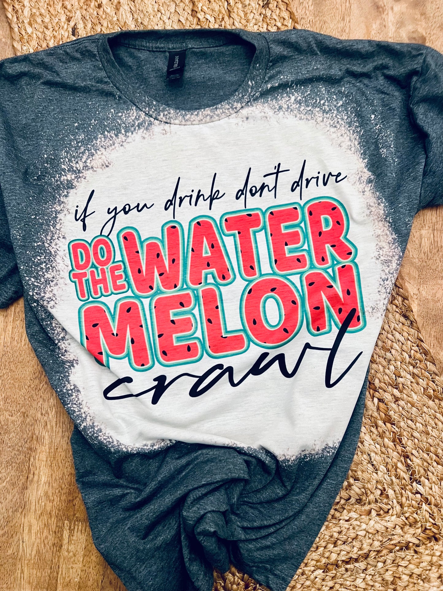 Do the Watermelon Crawl Bleached Tee