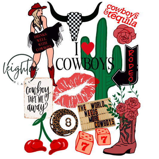 Western Girl Collage PNG