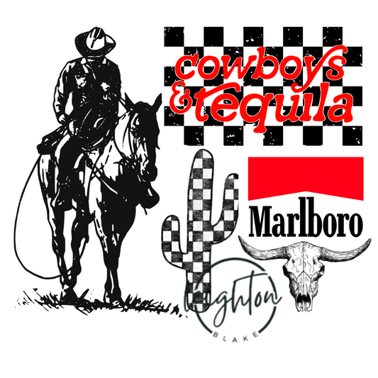 Western Cowboy Collage PNG