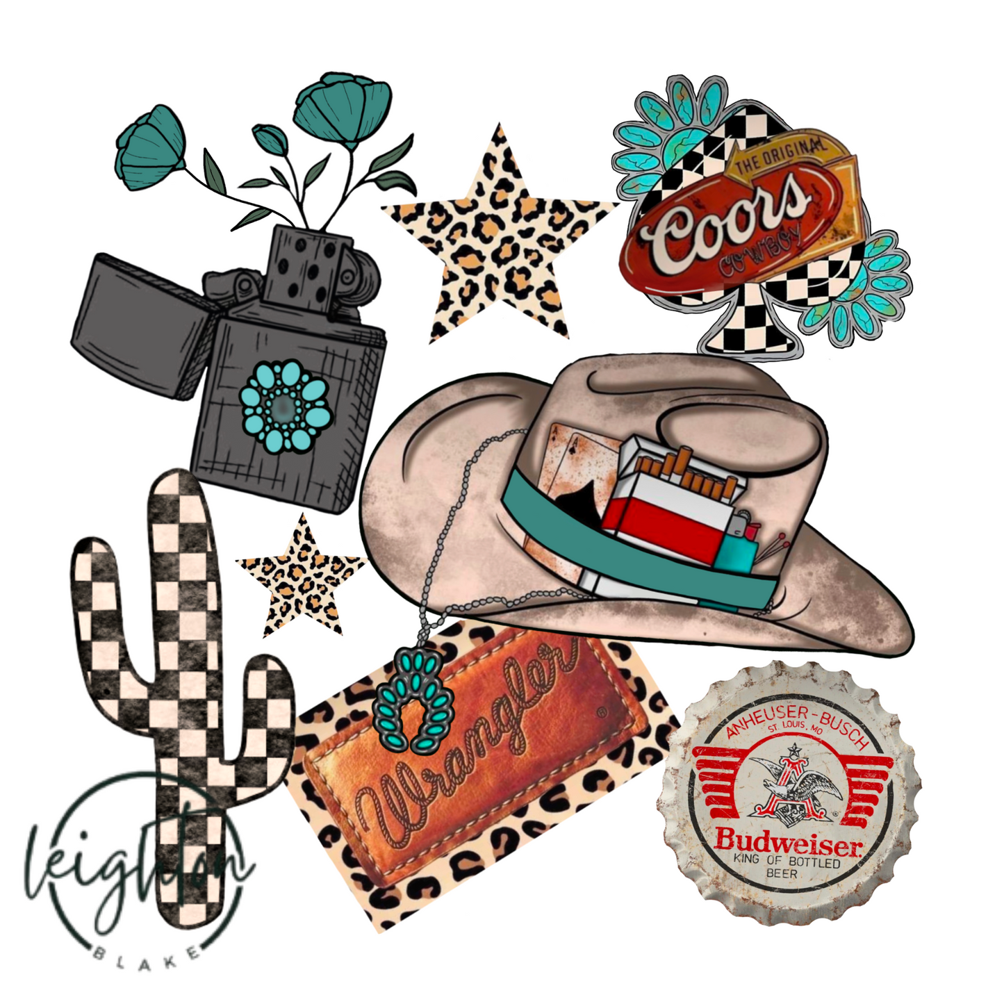 Western Cowboy Hat Collage PNG
