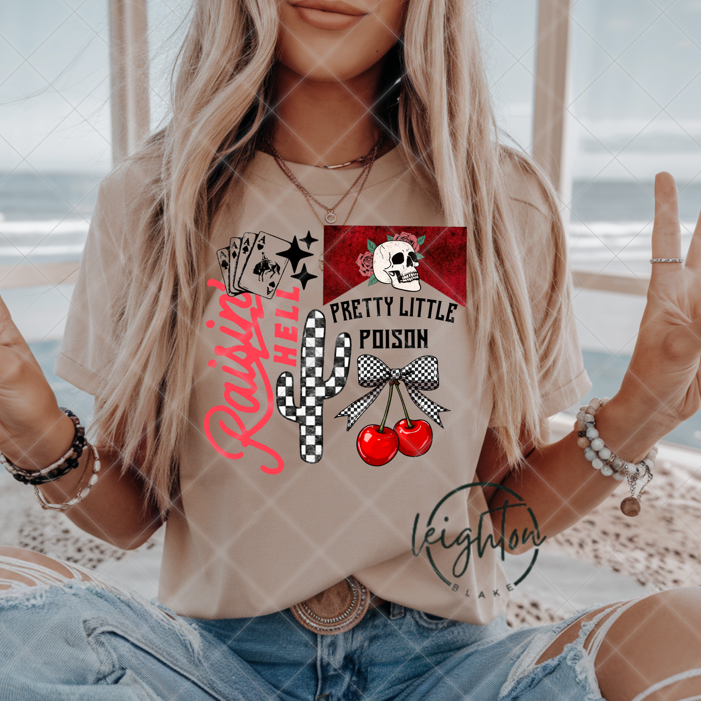 Raisin' Hell Western Collage Tee
