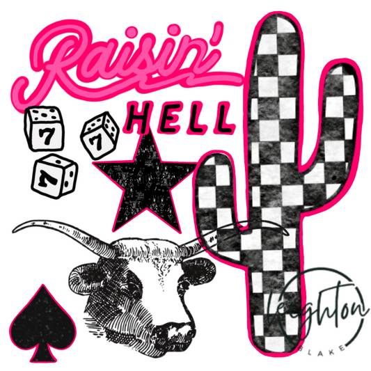 Hot Pink Western Collage PNG