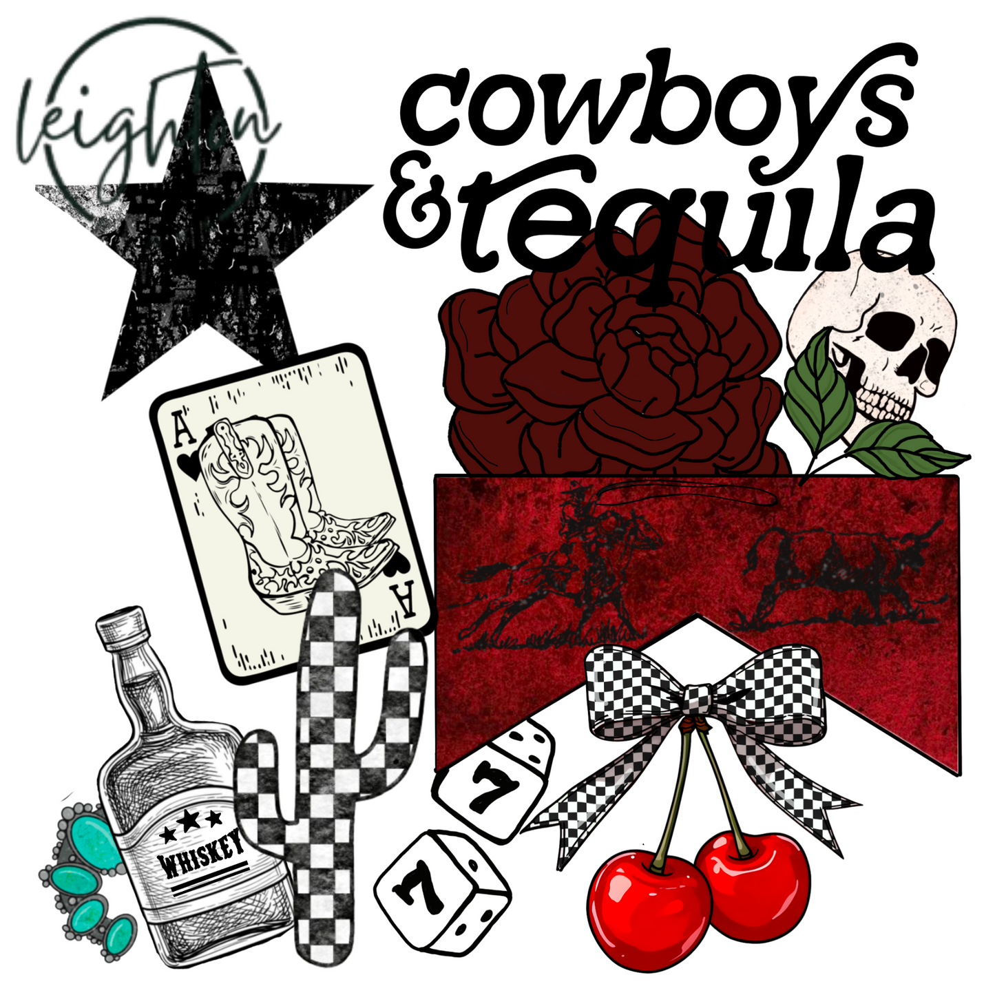 Western Skull Collage PNG