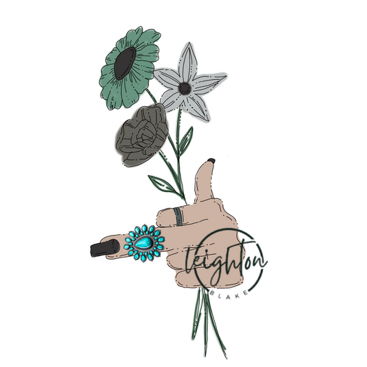Western Floral Hand PNG